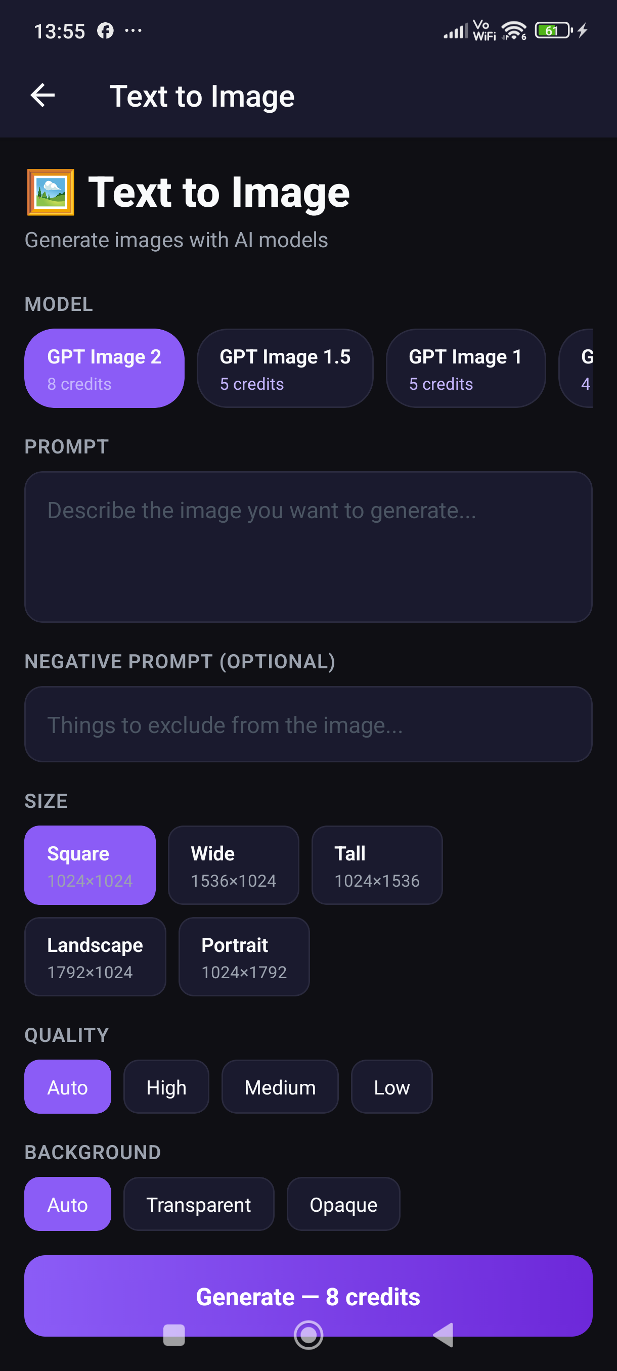 Text to image generation