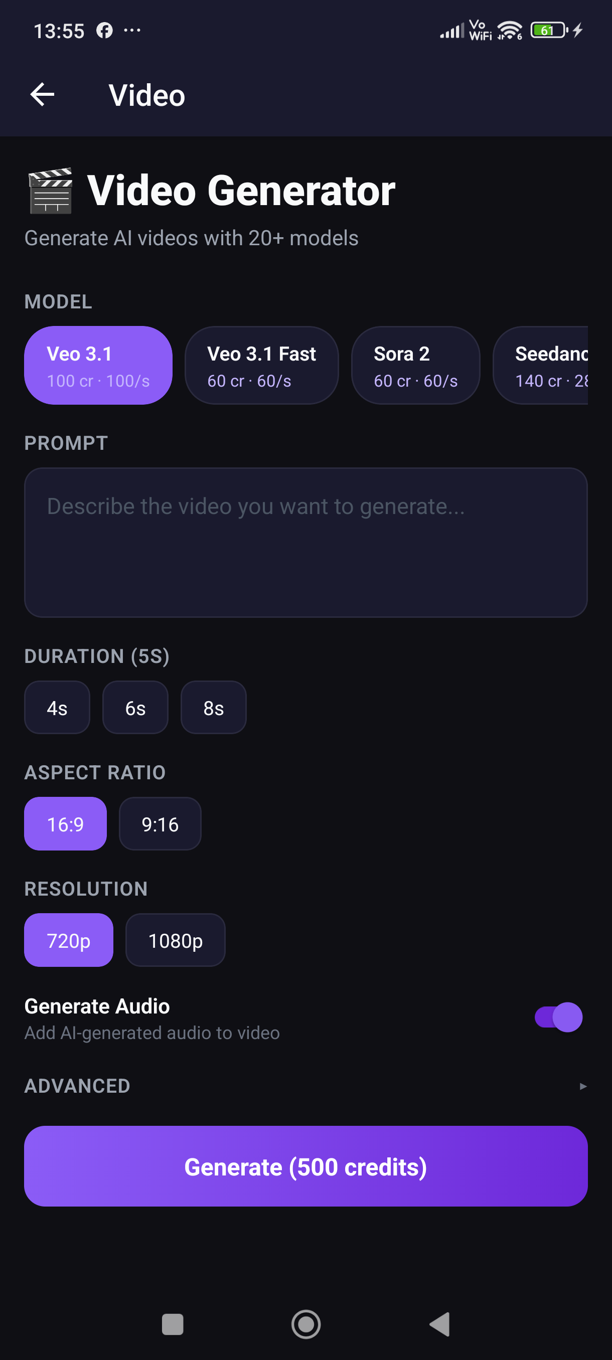 AI video generation